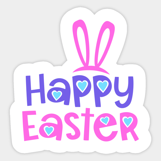 Happy Easter Bunny Sticker by Ombre Dreams